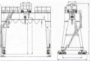 Double Girder Gantry Crane Drawing